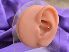 SK Studio Pakistan - S925 Butterfly Stud - Sterling Silver Single Stud with Internal Threading for Lobes, Helix, Tragus, Flat, and Conch Piercing