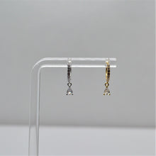 SK Studio Pakistan - S925 Dewdrop Charm Hoop - Sterling Silver Hoop with Hinged Closure for Lobes and Helix Piercing