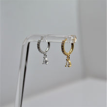 SK Studio Pakistan - S925 Dewdrop Charm Hoop - Sterling Silver Hoop with Hinged Closure for Lobes and Helix Piercing
