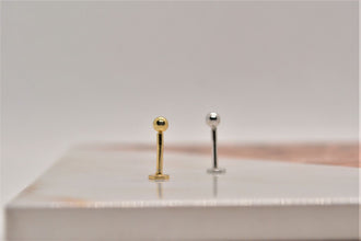 SK Studio Pakistan - S925 Ball Stud - Sterling Silver Single Stud with Internal Threading for Lobes, Flat, and Conch Piercing