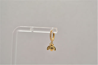 SK Studio Pakistan - S925 Bee Hoop - Sterling Silver Hinged Earring for Lobes and Helix