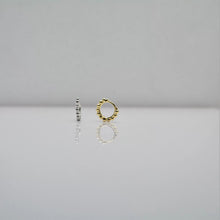 SK Studio Pakistan - S925 Beaded Hoop - Sterling Silver Hinged Earring for Lobes and Helix