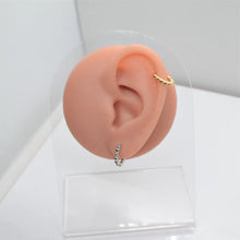 SK Studio Pakistan - S925 Beaded Hoop - Sterling Silver Hinged Earring for Lobes and Helix