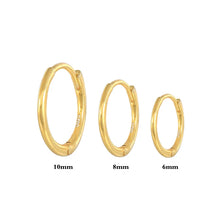 set of 6mm 8mm 10mm hoops, perfect for daily wear in lobe and helix piercing