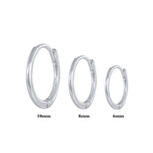 set of hoops, 6mm, 8mm, 10mm. perfect for three piercings in lobe as a set. Comfortable jewelry you can easily wear daily and no hassle to take off