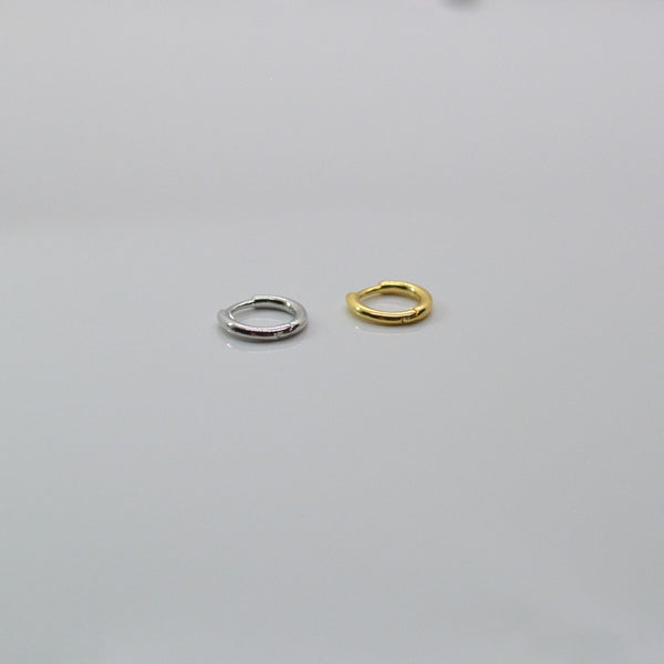 925 Sterling Silver 6mm Huggie by SK Studio is available in Silver and Gold Vermeil