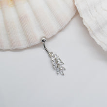 Dangling Leaf Charm Belly Bar for Belly Piercings by SK Studio