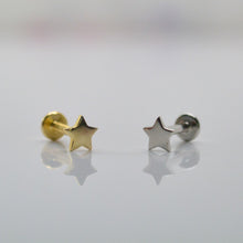 SK Studio Pakistan - S925 Star Stud - Sterling Silver single stud with a magical star design. Hypoallergenic and nickel-free, suitable for various piercings including lobes, tragus, conch, helix, forward helix, and nose stud.