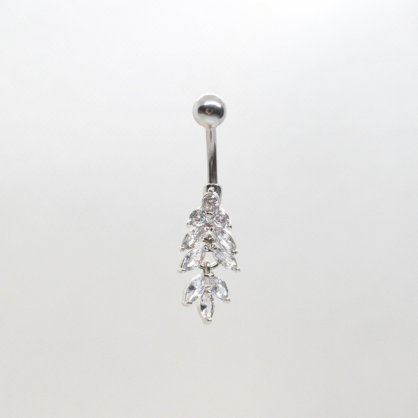 Dangling Leaf Charm Belly Bar for Belly Piercings by SK Studio