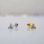 SK Studio Pakistan - S925 Trinity Stud - 925 Sterling Silver stud featuring AAA-Grade Cubic Zirconia, perfect for lobes, flat, conch, tragus, helix, and nose piercings.