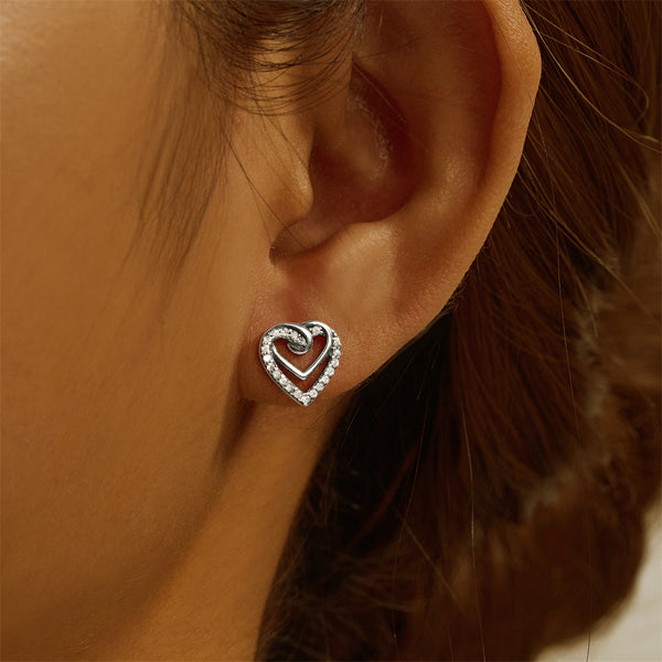 925 Sterling Silver Heart Studs for that Special Someone in your life