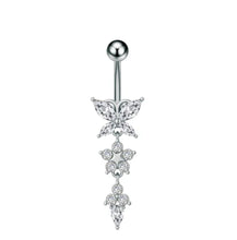 Butterfly Dangling Charm Belly Bar
