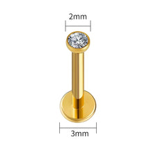 Titanium Threadless Push Pin Stud - Premium Gold