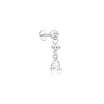 925 Sterling Silver Tassel Drop  Charm Stud Available in Silver and Gold by SK Studio in Pakistan