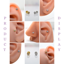 SK Studio Pakistan - S925 Sun Stud-Flat Back - Sterling Silver stud with sun design. Hypoallergenic and nickel-free, suitable for lobes, tragus, conch, and nostril piercings