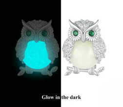 Glow in the Dark~S925 Owl Studs