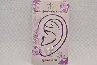 SK Studio Pakistan - S925 Butterfly Hoop - Sterling Silver Hinged Earring for Lobes and Helix