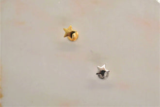 SK Studio Pakistan - S925 Star Stud - Sterling Silver single stud with a magical star design. Hypoallergenic and nickel-free, suitable for various piercings including lobes, tragus, conch, helix, forward helix, and nose stud.