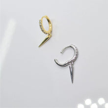 SK Studio Pakistan - S925 Dangling Spike Hoop - Sterling Silver Hoop with Hinged Closure for Lobes and Helix Piercing